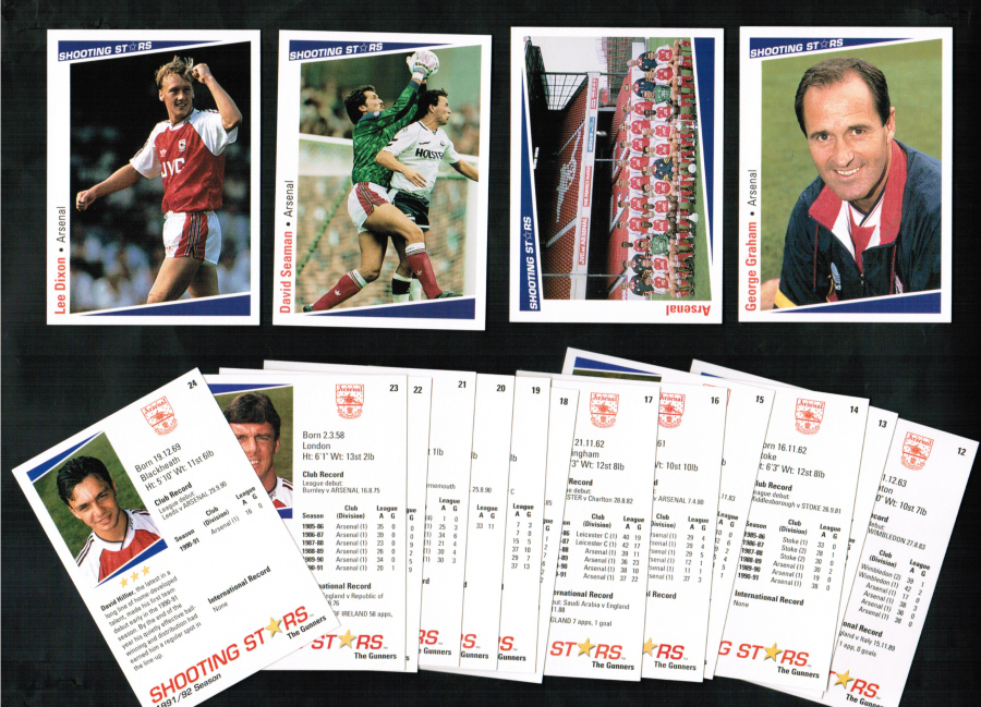 Arsenal Football Cards 1991 Merlin Team Set